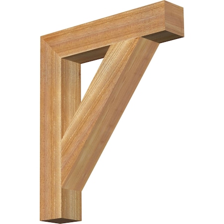 Ekena Millwork Traditional Block Rough Sawn Bracket, Western Red Cedar, 4"W x 22"D x 26"H BKT04X22X26TRA05RWR